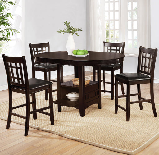 Lavon 5-piece Counter Height Dining Room Set Espresso and Black image