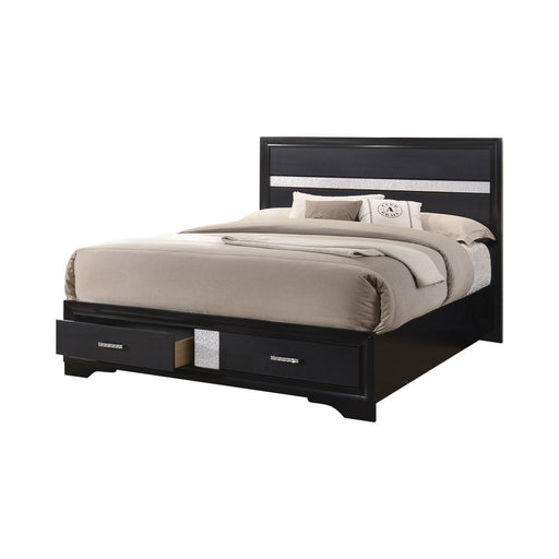 Miranda California King 2-drawer Storage Bed Black image