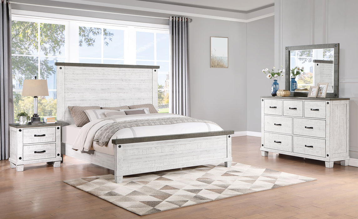 Lilith Bedroom Set Distressed Grey and White