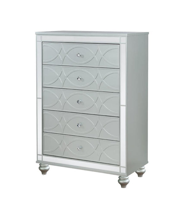 Gunnison 5-drawer Chest Silver Metallic