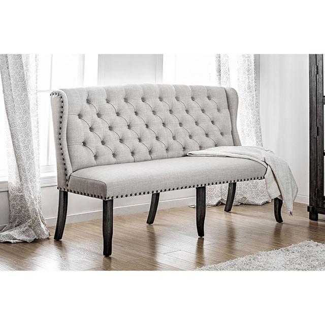 SANIA 3-Seater Loveseat Bench, Ivory