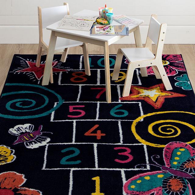 BARON 5' X 8', Area Rug, Hopscotch, Multi/Black