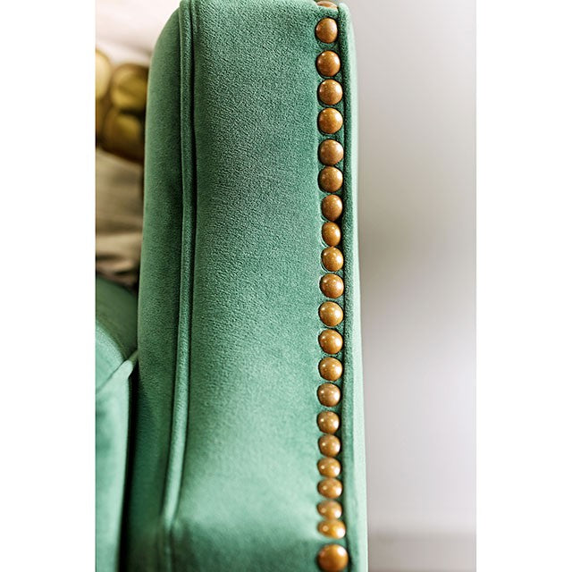 VERDANTE Emerald Green/Gold Sofa